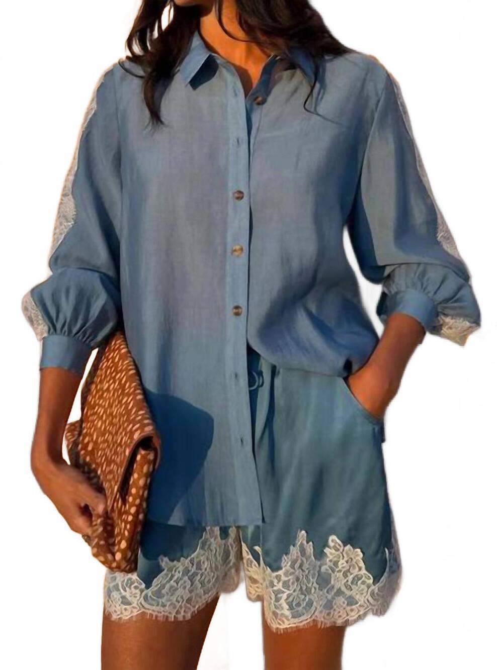 NEW NEVER FULLY DRESSED women's lace marley shorts in blue